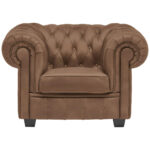 CHESTERFIELD FAMSTOEL, bruin textiel thumbnail 4