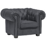 CHESTERFIELD ARMSTOEL, grijze textiel thumbnail 1