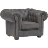 CHESTERFIELD ARMSTOEL, grijze textiel