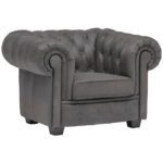 CHESTERFIELD ARMSTOEL, grijze textiel thumbnail 1