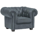 CHESTERFIELD ARMSTOEL, grijsblauw textiel thumbnail 1