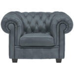 CHESTERFIELD ARMSTOEL, grijsblauw textiel thumbnail 4