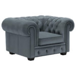 CHESTERFIELD ARMSTOEL, grijsblauw textiel thumbnail 5