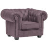 CHESTERFIELD ARMSTOEL, grijspaars textiel