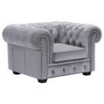 CHESTERFIELD ARMSTOEL, lichtgrijs textiel thumbnail 5