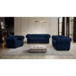 CHESTERFIELD FOTELJ,  temno modra tekstil thumbnail 2
