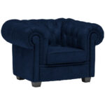CHESTERFIELD FOTELJ,  temno modra tekstil thumbnail 1