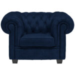 CHESTERFIELD FOTELJ,  temno modra tekstil thumbnail 4