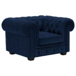 CHESTERFIELD FOTELJ,  temno modra tekstil thumbnail 5