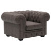 CHESTERFIELD FAMSTOEL, donkerbruin leer