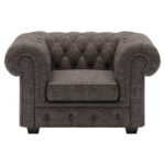 CHESTERFIELD FAMSTOEL, donkerbruin leer thumbnail 3