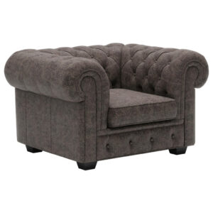 CHESTERFIELD FAMSTOEL, donkerbruin leer