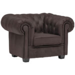 CHESTERFIELD ARMSTOEL, donkerbruin textiel thumbnail 1