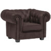 CHESTERFIELD ARMSTOEL, donkerbruin textiel