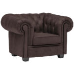 CHESTERFIELD ARMSTOEL, donkerbruin textiel thumbnail 1