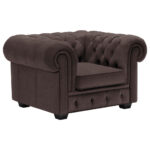 CHESTERFIELD ARMSTOEL, donkerbruin textiel thumbnail 4