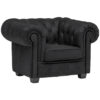 CHESTERFIELD ARMSTOEL, donkergrijs textiel