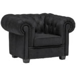 CHESTERFIELD ARMSTOEL, donkergrijs textiel thumbnail 1
