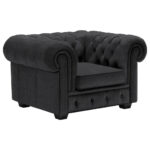 CHESTERFIELD ARMSTOEL, donkergrijs textiel thumbnail 4