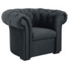 CHESTERFIELD ARMSTOEL, antraciet textiel