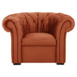 CHESTERFIELD ARMSTOEL, steenbruin textiel thumbnail 2