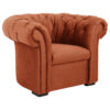CHESTERFIELD ARMSTOEL, steenbruin textiel