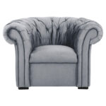 CHESTERFIELD ARMSTOEL, grijze textiel thumbnail 2