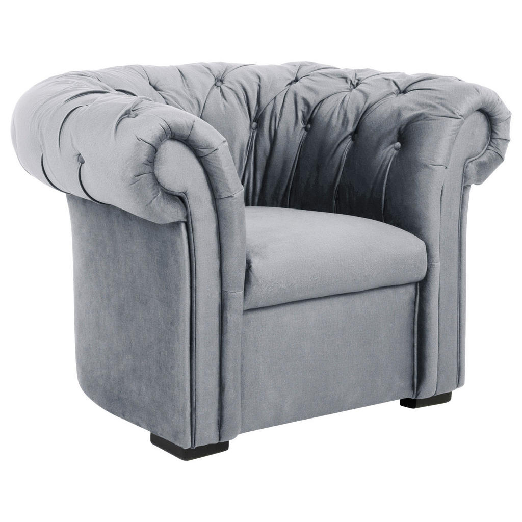 CHESTERFIELD ARMSTOEL, grijze textiel