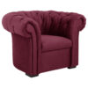CHESTERFIELD FAMSTOEL, rood textiel
