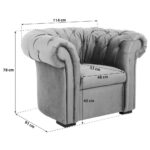 CHESTERFIELD FAMSTOEL, rood textiel thumbnail 4