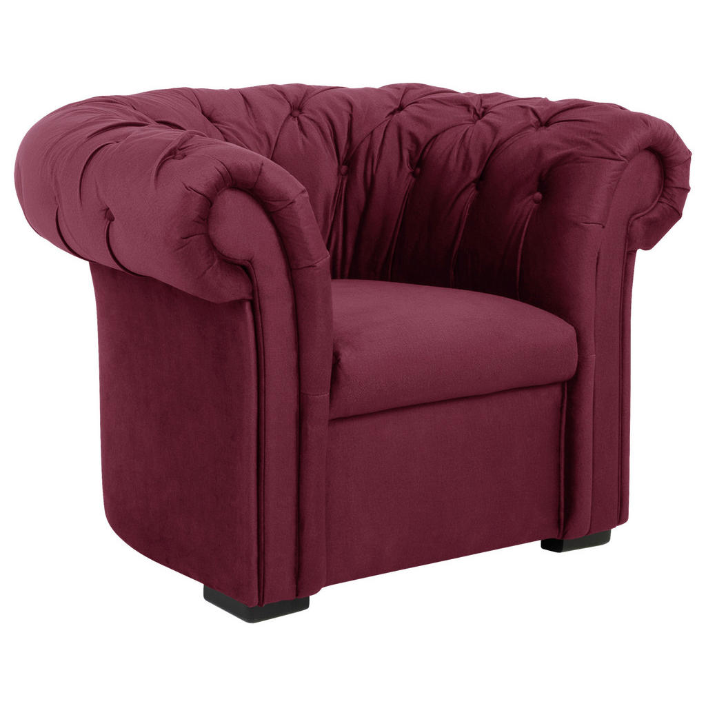 CHESTERFIELD FAMSTOEL, rood textiel