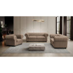 CHESTERFIELD ARMSTOEL, lichtbruin textiel thumbnail 2