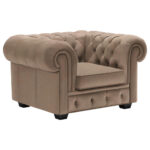 CHESTERFIELD ARMSTOEL, lichtbruin textiel thumbnail 5