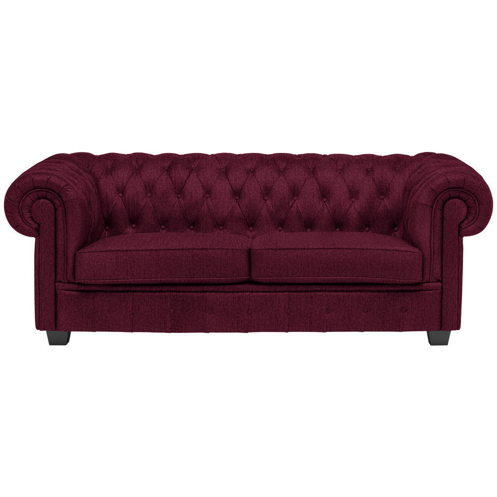 CHESTERFIELD BANK, bordeauxrood textiel