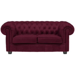 CHESTERFIELD BANK, bordeauxrood textiel