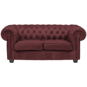 CHESTERFIELD BANK, bordeauxrood textiel