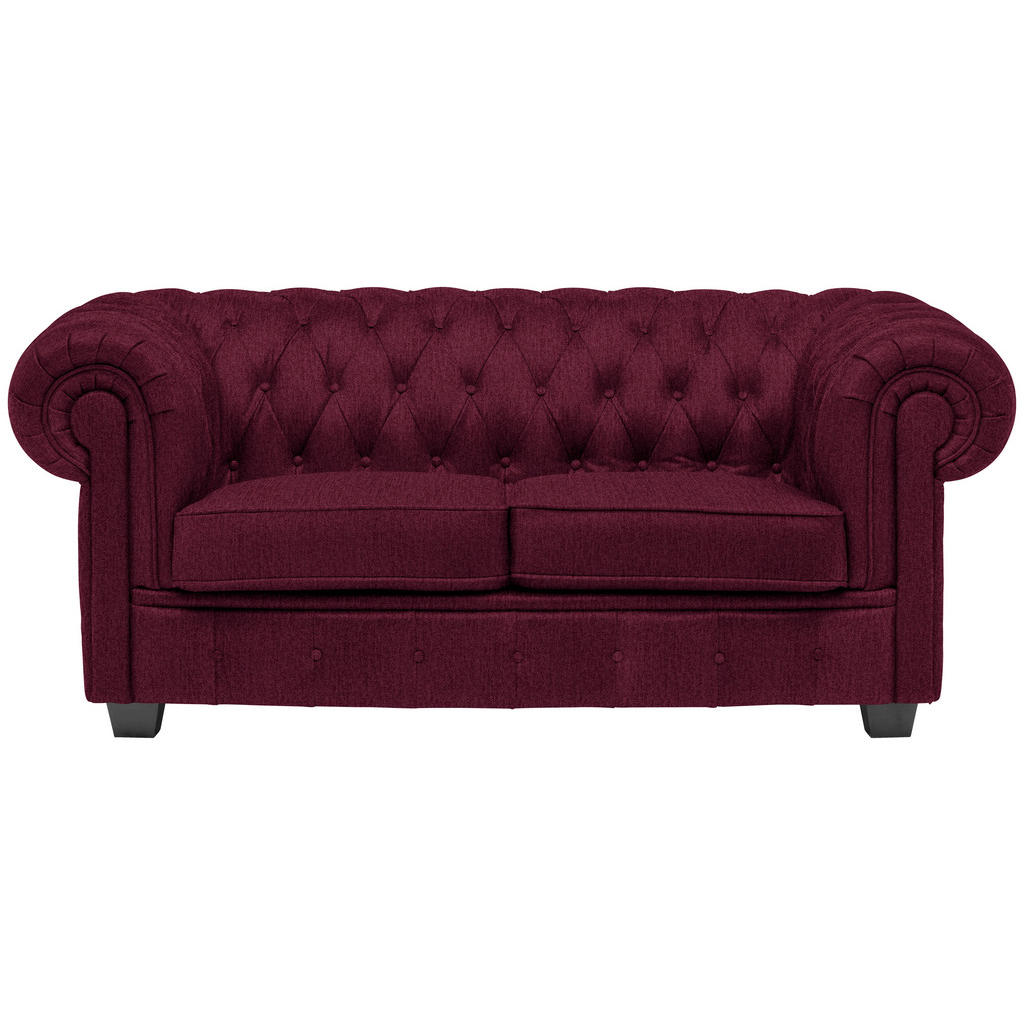 CHESTERFIELD BANK, bordeauxrood textiel