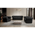 CHESTERFIELD BANK, zwart textiel thumbnail 2