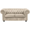 CHESTERFIELD BANK, crèmekleurig textiel