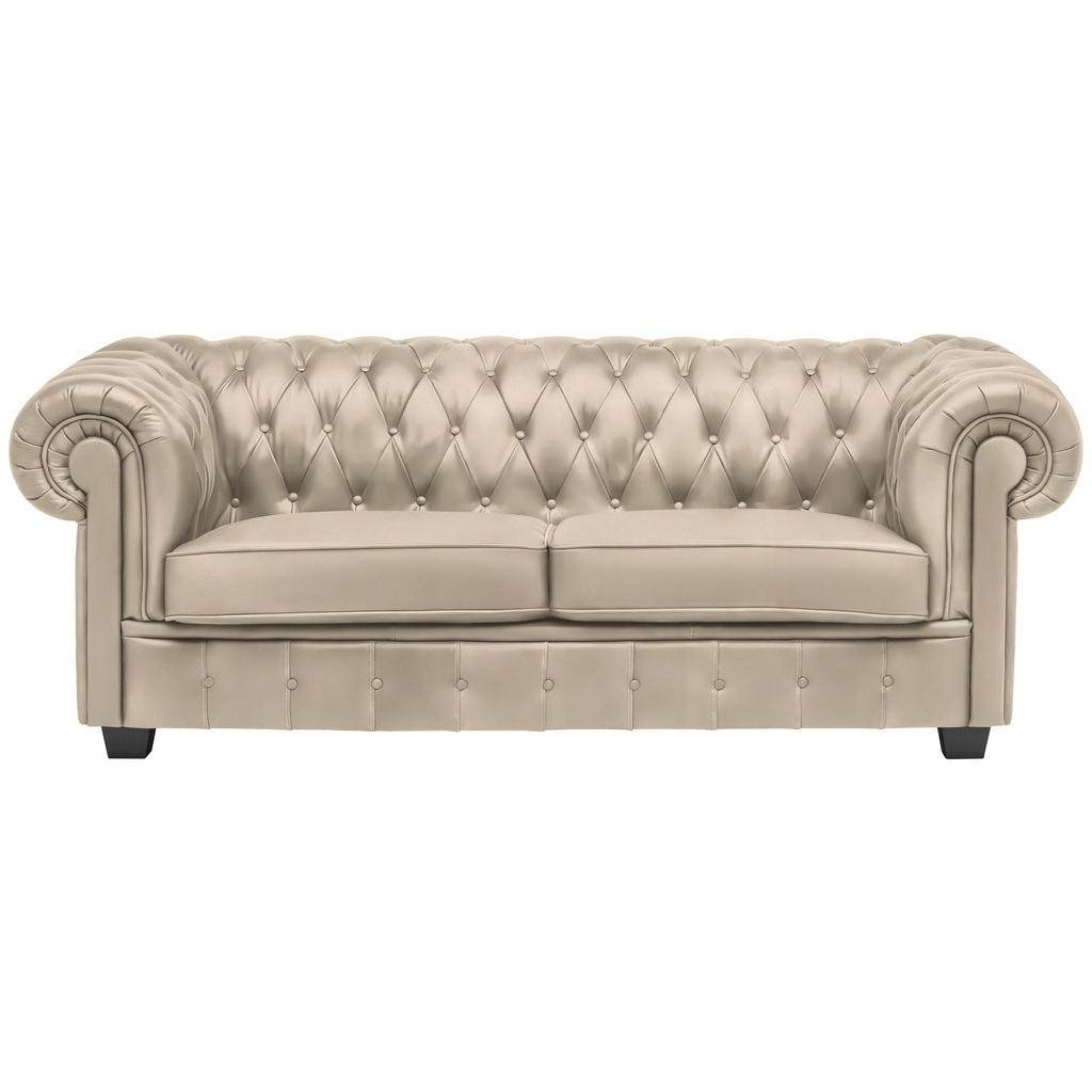 CHESTERFIELD BANK, crèmekleurig textiel