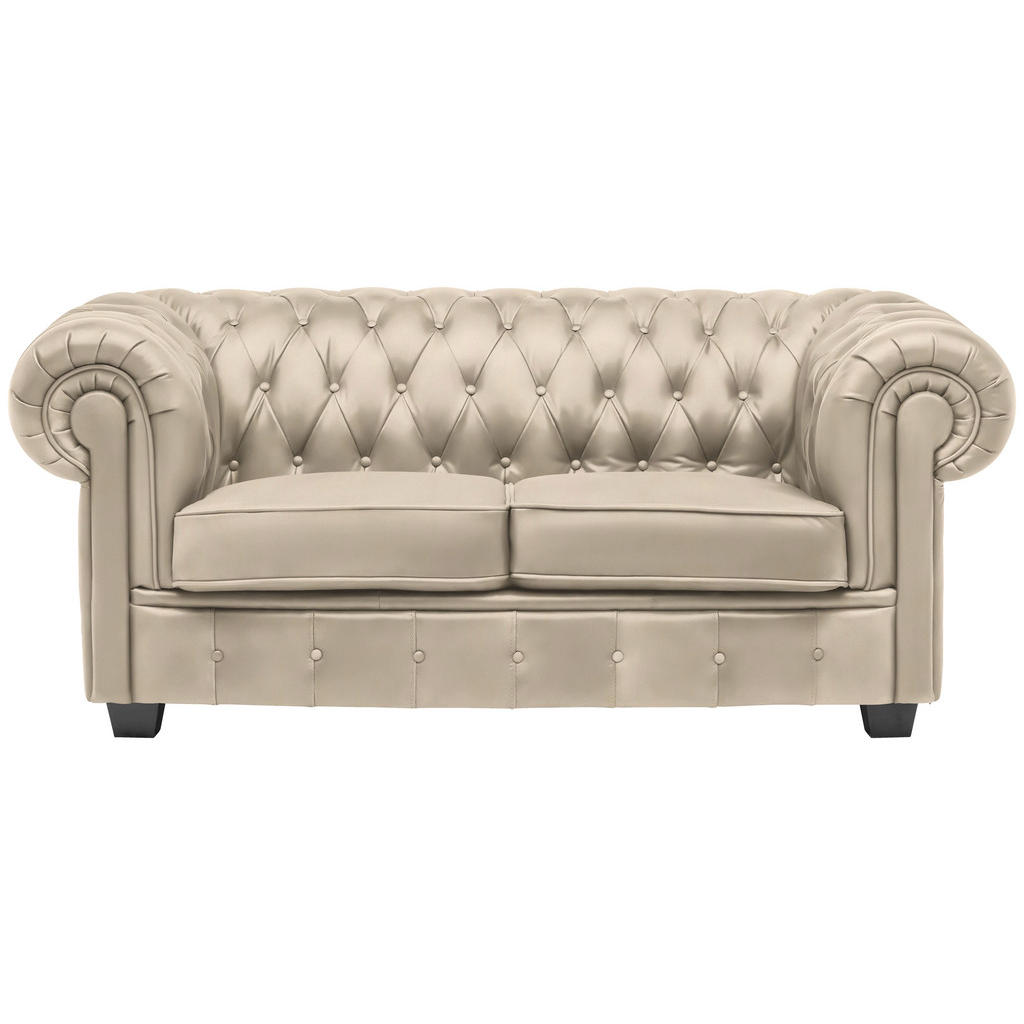 CHESTERFIELD BANK, crèmekleurig textiel