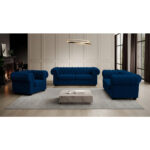 CHESTERFIELD BANK, blauw textiel thumbnail 2