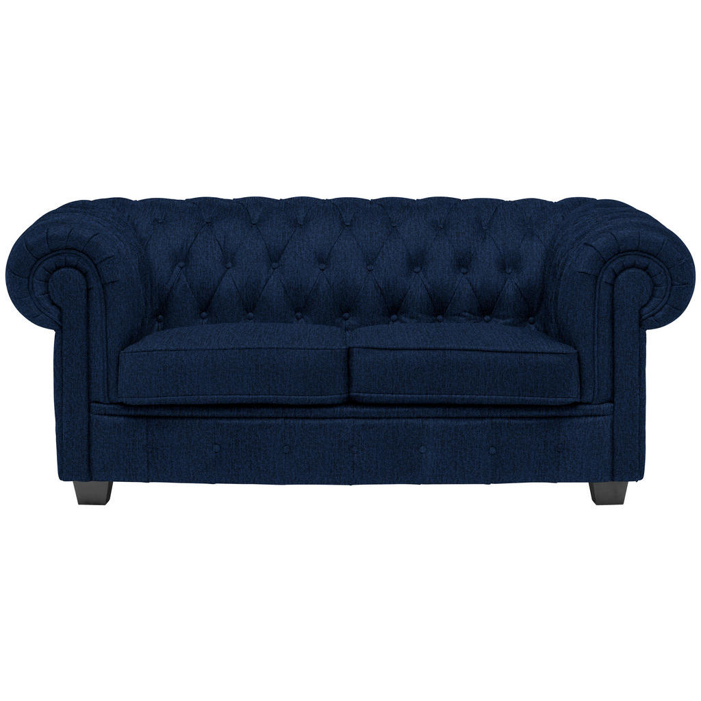 CHESTERFIELD BANK, donkerblauw textiel