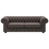 CHESTERFIELD BANK, donkerbruin leer