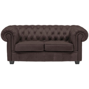 CHESTERFIELD BANK, donkerbruin textiel