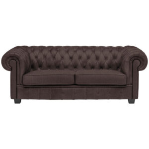 CHESTERFIELD BANK, donkerbruin textiel