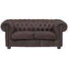 CHESTERFIELD BANK, donkerbruin textiel