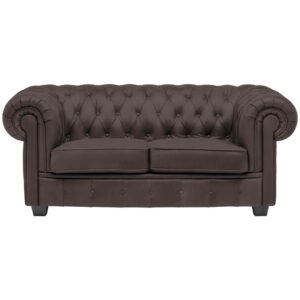 CHESTERFIELD BANK, donkerbruin textiel