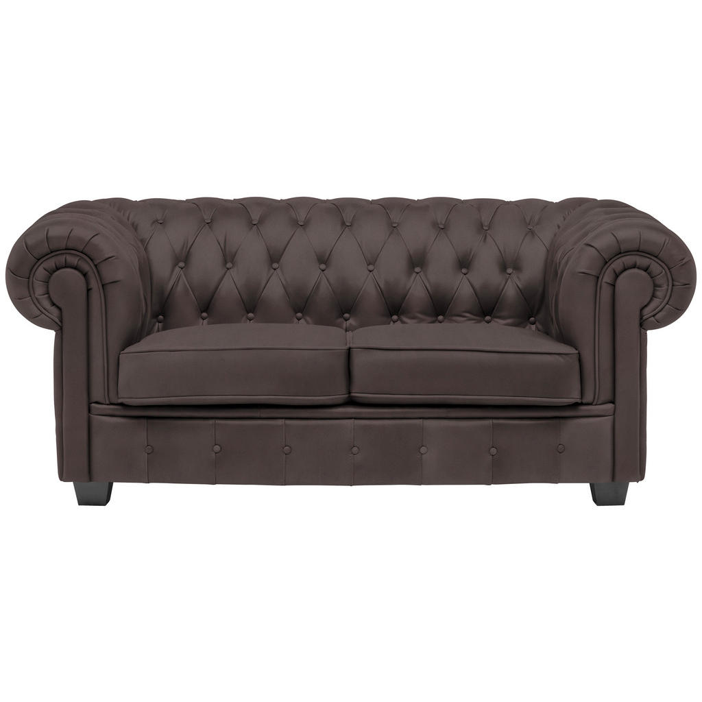 CHESTERFIELD BANK, donkerbruin textiel