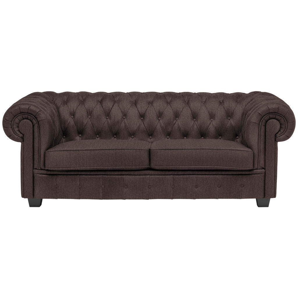 CHESTERFIELD BANK, donkerbruin textiel